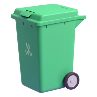 Draw a Pixar-style trash can. The view should be at a high angle. Do not use the face, eye, and mouth. sticker