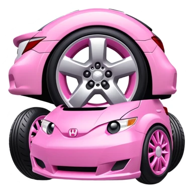 Kirby Honda civic with giant wheels  sticker