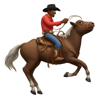 Cowboy riding a bull sticker