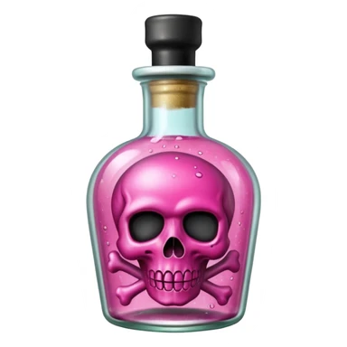 glitter toxic pink potion with dead symbol
 sticker
