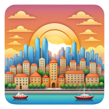 sun rising over  acity sticker