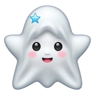ghost kawai star white sticker
