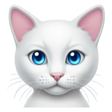 white cat with a pink bow blue eyes sticker