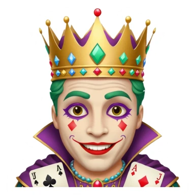 crazy colorful human jolly joker from poker, medieval, vintage, king sticker
