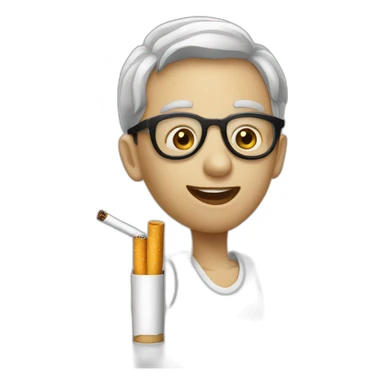 un eleve avec lunette et une cigarette sticker
