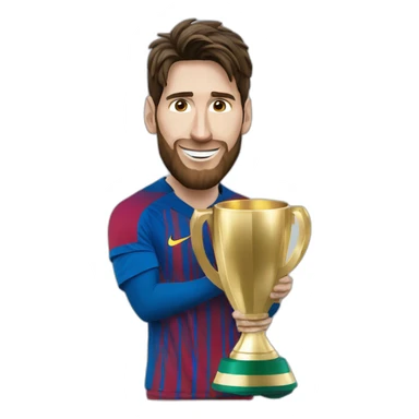 Lional messi with world cup trophy sticker