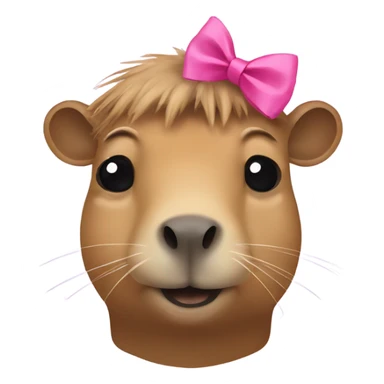 Capybara with pink bow on the right side of head sticker