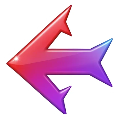 color gradient between red and purple glitter arrow for right sticker