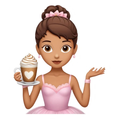 a ballerina with a head as a cup of capuchino  sticker