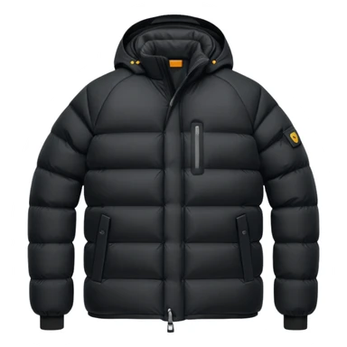 a black goretex puffer jacket sticker
