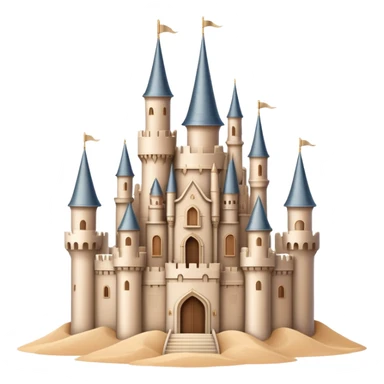 Elegant beige fantasy castle with sand-colored walls and pointed towers sticker