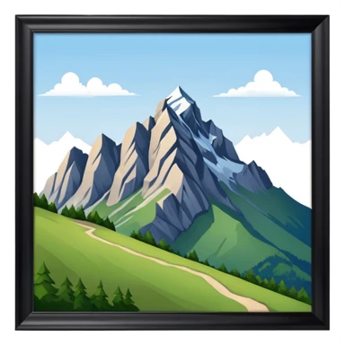 the mountain "Säntis" in St. Galler Rheintal, based on this picture > https://www.hoherkasten.ch/wp-content/uploads/2023/05/Slider_Hoher-Kasten_Sommer.jpg sticker