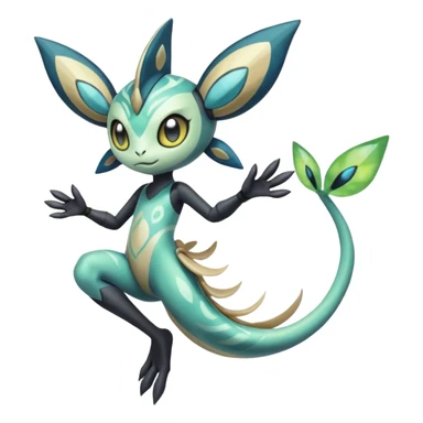 Splash-patterned emotional sparky sparky boom boom painful Meloetta-Guilmom-Salandit-Celebi-Pokémon-Fakémon-fusion-hybrid-creature sticker