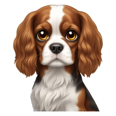 Cavalier King Charles spaniel and brunette girl sticker