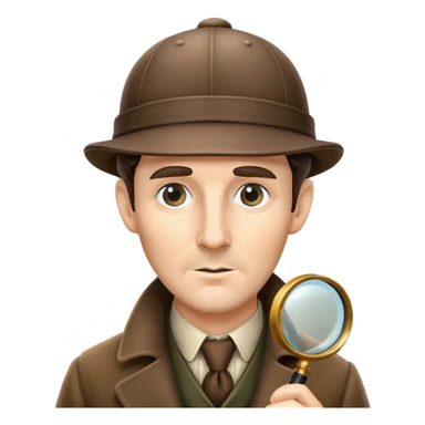 sherlock holmes with magnifying glass and deerstalker hat sticker
