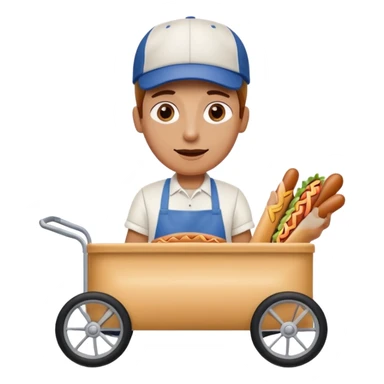 hotdog seller in New York with cart sticker