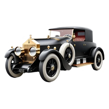 Ornate but stealth 1912 Darth Vader Rolls Royce sports coupe car  sticker