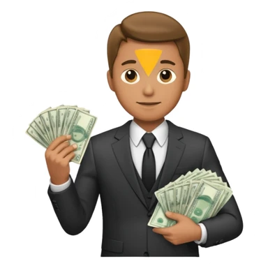 Yakuza holding money sticker