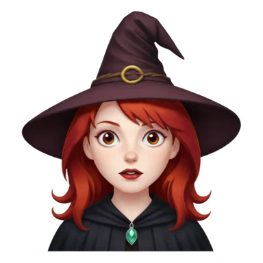 Dark blood Red haired witch, sassy, rolling eyes upwards rude sticker