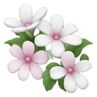 White flowers with pink color sticker