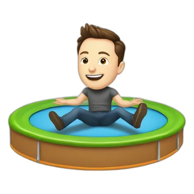 Elon Musk on a trampoline sticker