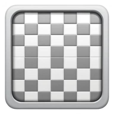 Light gray and white square with a checkered pattern 8x8 3d icon without boarder sticker