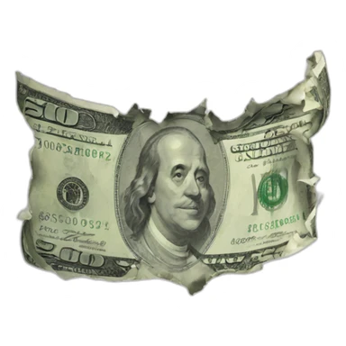 money torn sticker