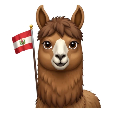 llama con la bandera de Perú ondeando detrás sticker