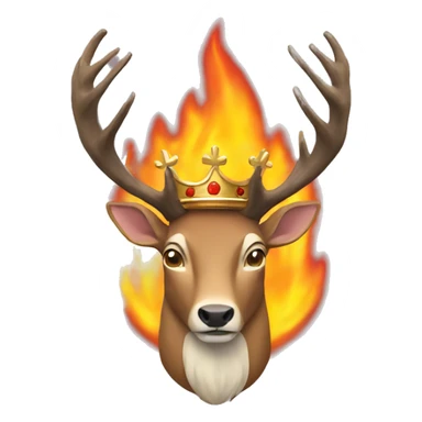A stag in a crown of fire sticker