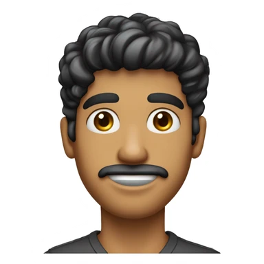 Joven Masculino Moreno claro Cabello rizado y corto Barba de candado (perilla y sin bigote)
Ojos Oscuros aretes en la oreja derecha sticker