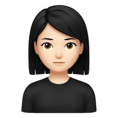 A roblox Avatar whit sleek hair and black shirt sticker