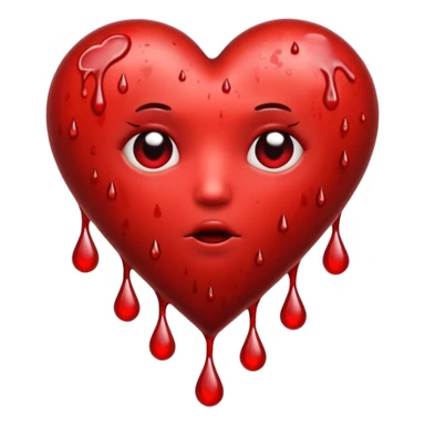 heart with gothic blood drops sticker