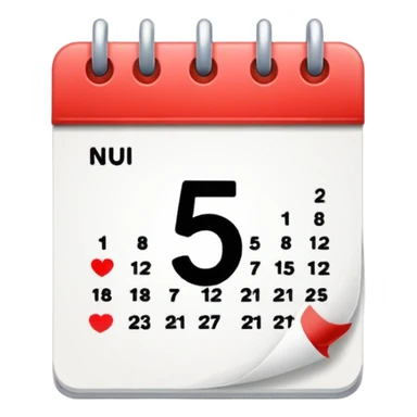 calendario de uma folha de numero 5 sticker