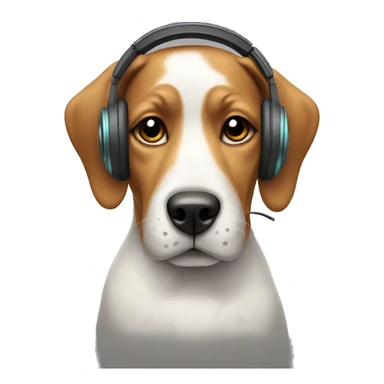 Dog with headphones sticker