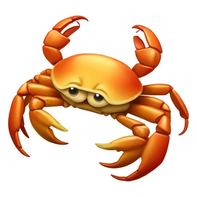 Crab holding a banana sticker