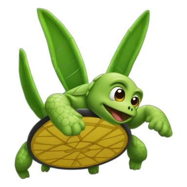 Tortue qui fait du trampoline sticker
