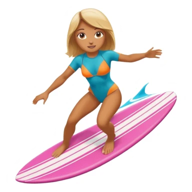 girl is surfing sticker