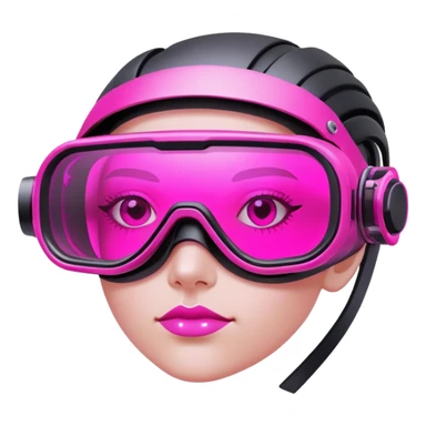 cyberpunk pink protective glasses, neon pink lenses, futuristic welding eyewear sticker