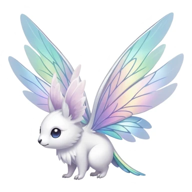  Iridescent white pale wings-ears, fairy-like-fakemon-creature  sticker