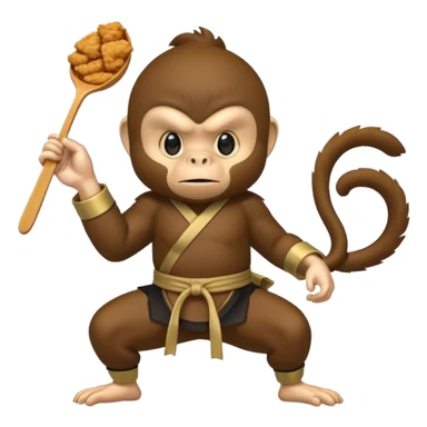 Fried chicken eating a ninja monkey sticker