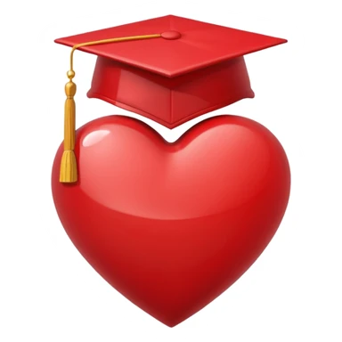 heart with a graduation cap motif sticker