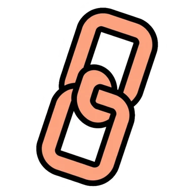 Two interlocking chain links, clean outlined style, representing the connection and stacking of habits sticker