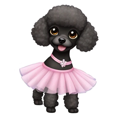 Black toy poodle in ballet tutu sticker