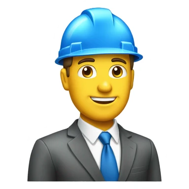 a business man with a blue house builder helnmet sticker