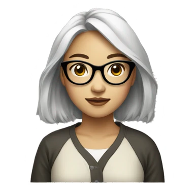 artistic asian girl with glasses sticker