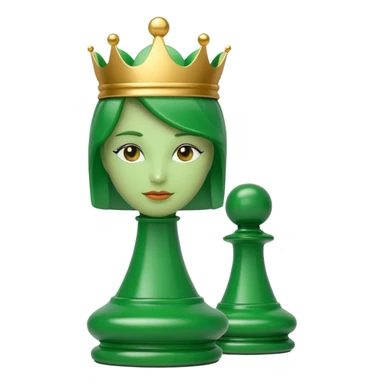 green chess queen piece sticker
