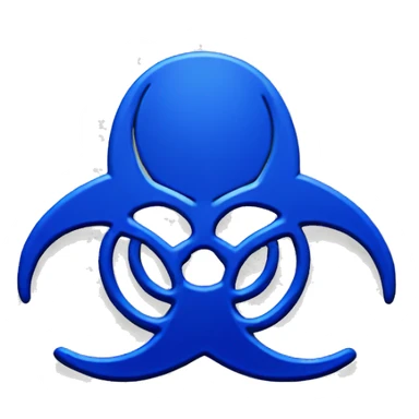 Blue biohazard sticker