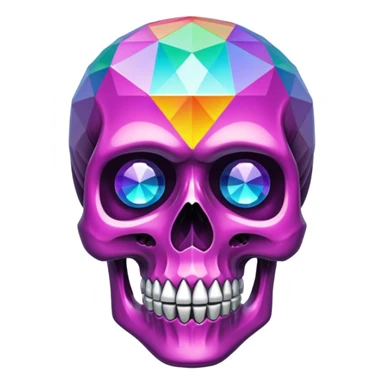 Geometric crystal prismatic skull emoji sticker