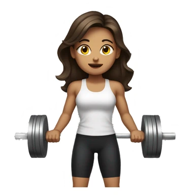 Brunette lifting weights  sticker