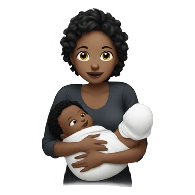White mom holding baby boy with white skin and black hair and white skin newborn boy baby white skin black hair sticker